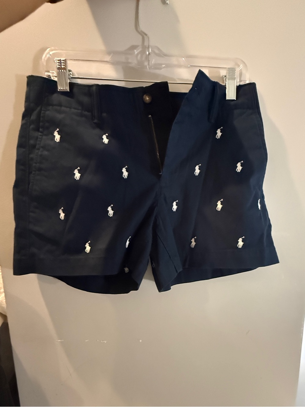 Polo by Ralph Lauren Navy Shorts with White Pony Embroidery